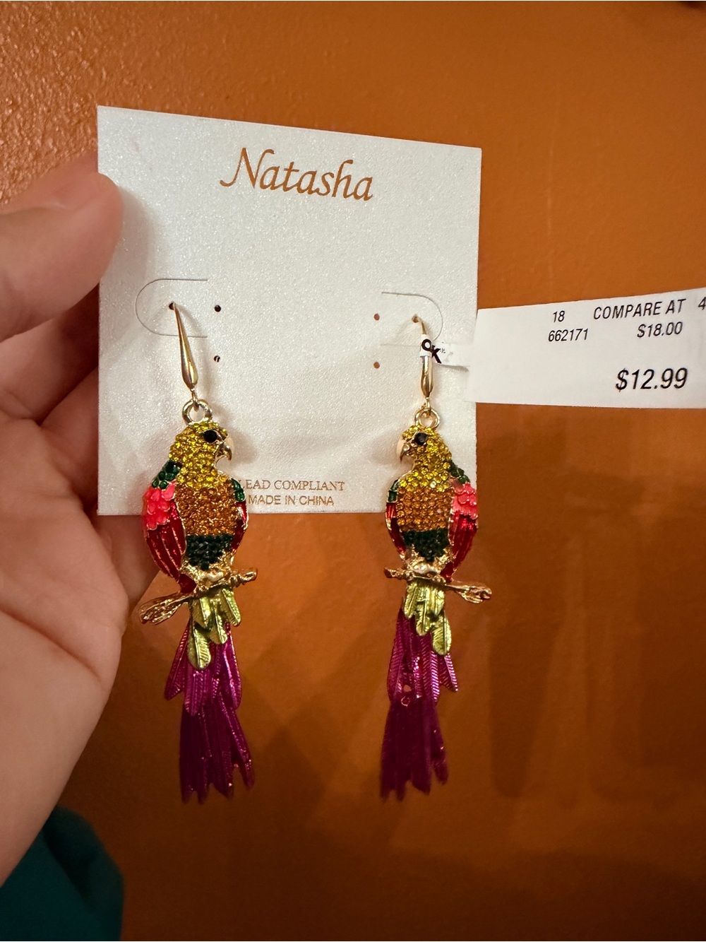 Natasha Multicolor Parrot Drop Earrings